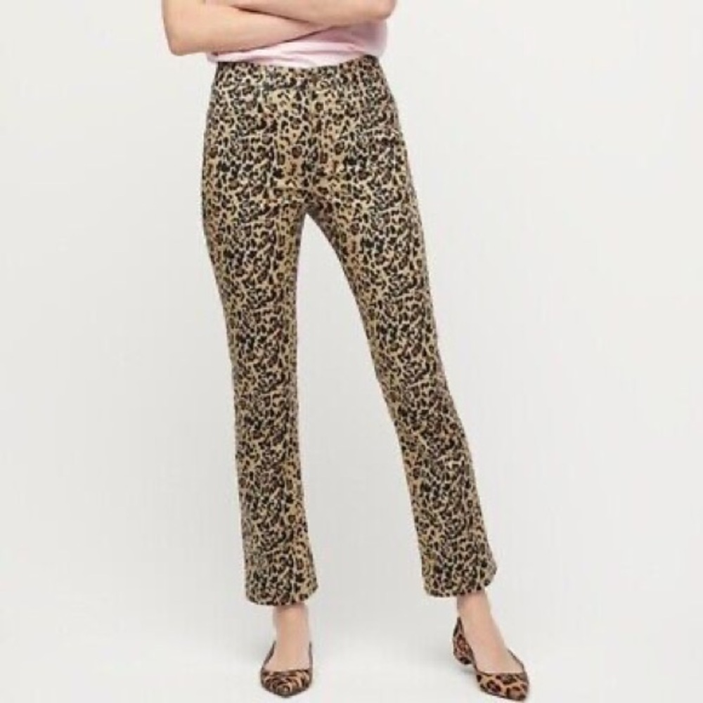 J. Crew Kickout Crop Pants Leopard Size 29